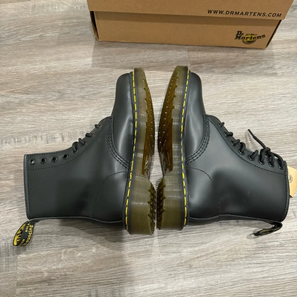 Dr Martens 1460 Black Smooth Leather Lace Up Combat Boots